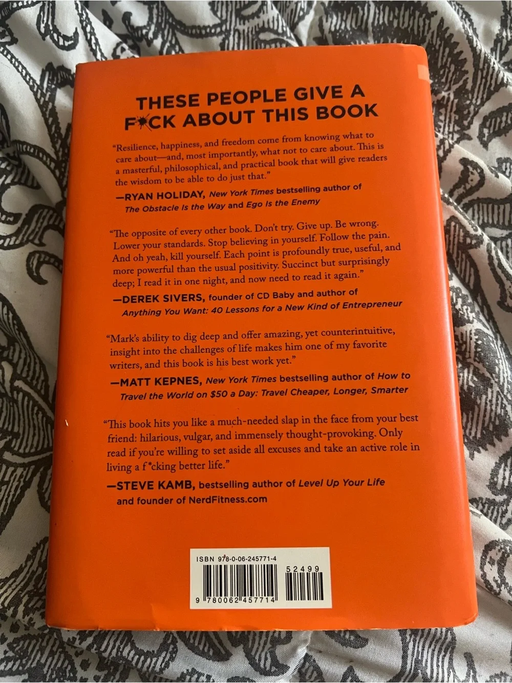 Orange Hardcover: The Subtle Art of Not Giving a F*ck